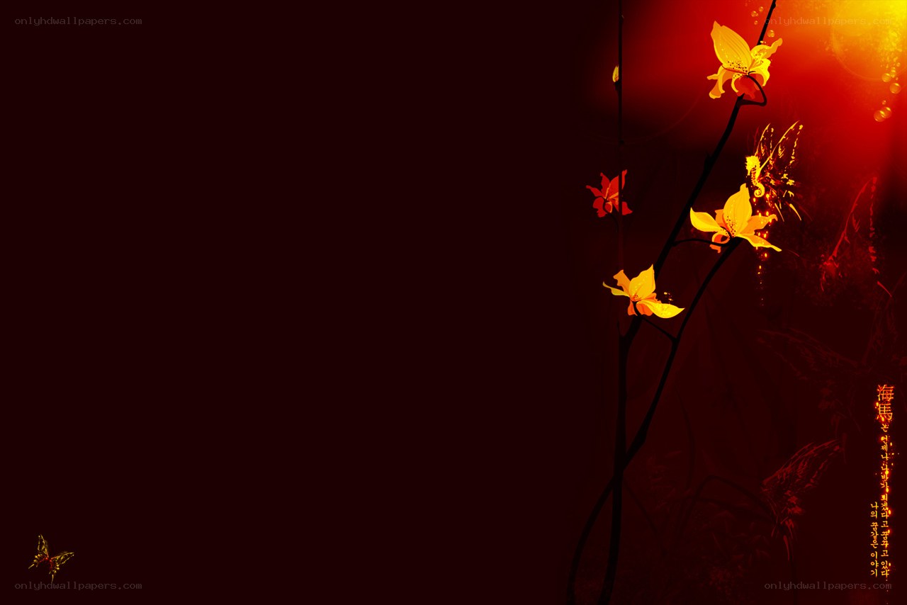 Orchid and butterfly art