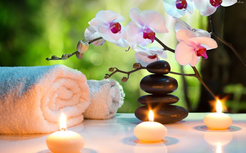 Orchid and Candles — White