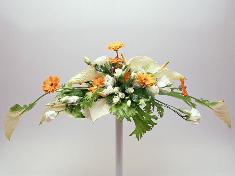 Orchid and gerbera flower arrangement