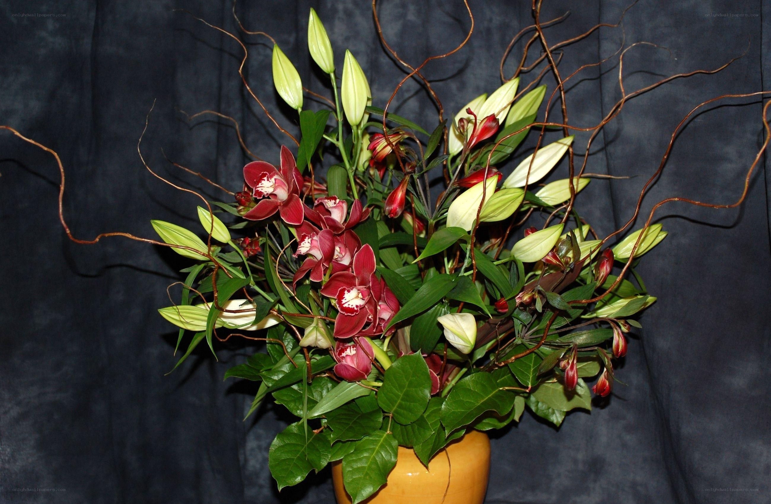 orchid and lily bouquet