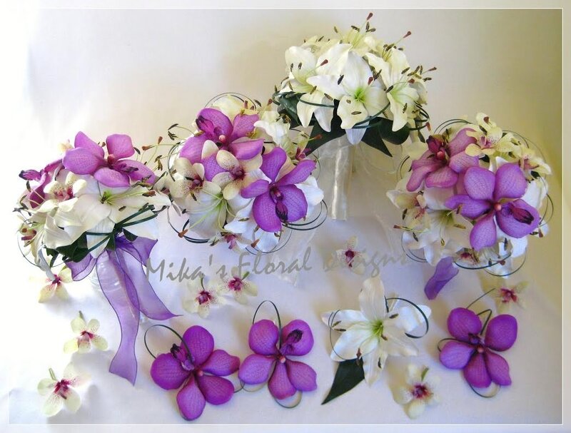 Orchid and Lily Bouquets