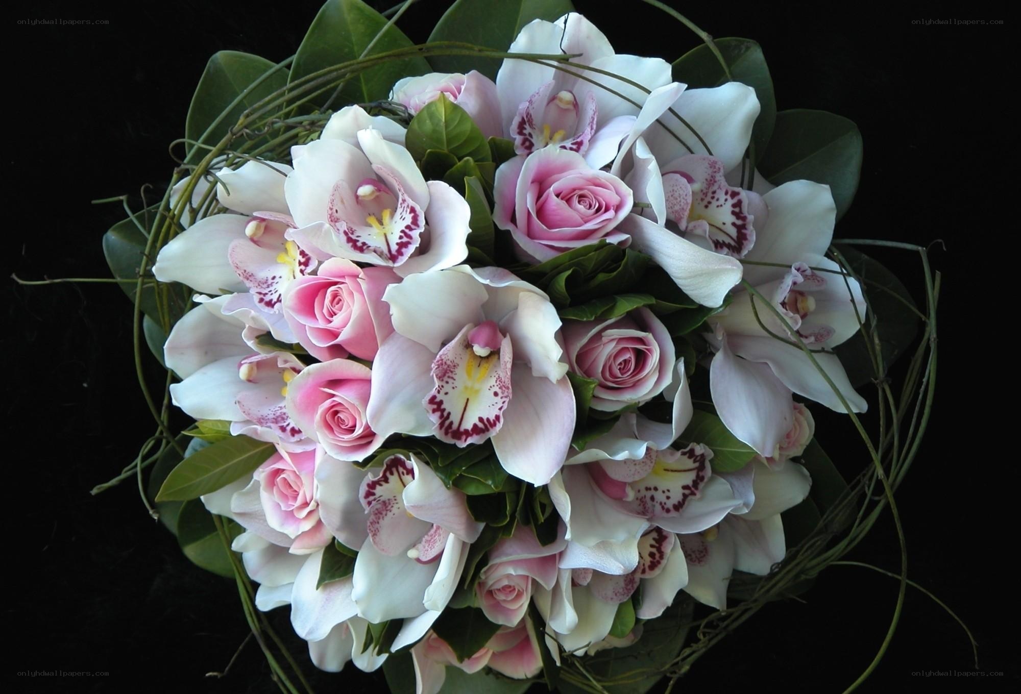 orchid and rose bouquet