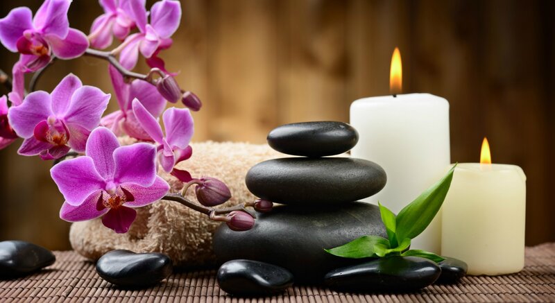 Orchid and Spa Stones — Purple, Serene