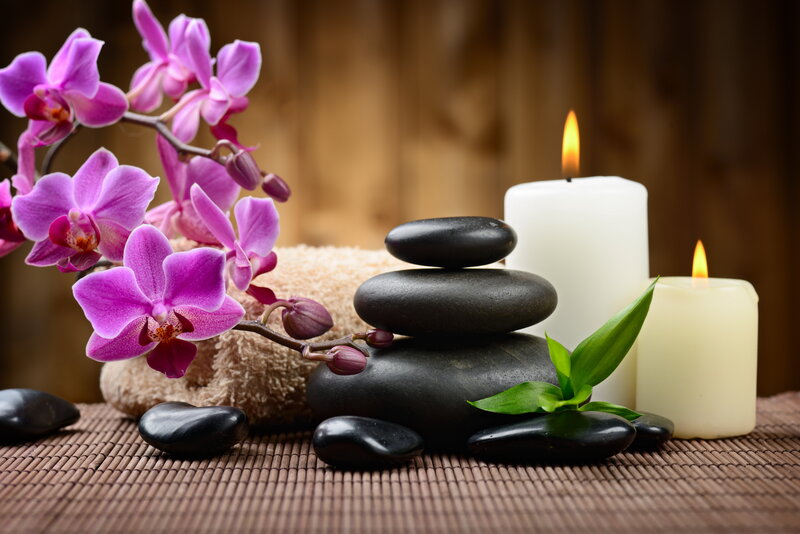 Orchid and Spa Stones — Purple