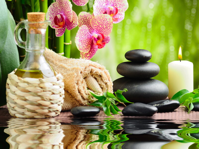 Orchid and Spa Stones