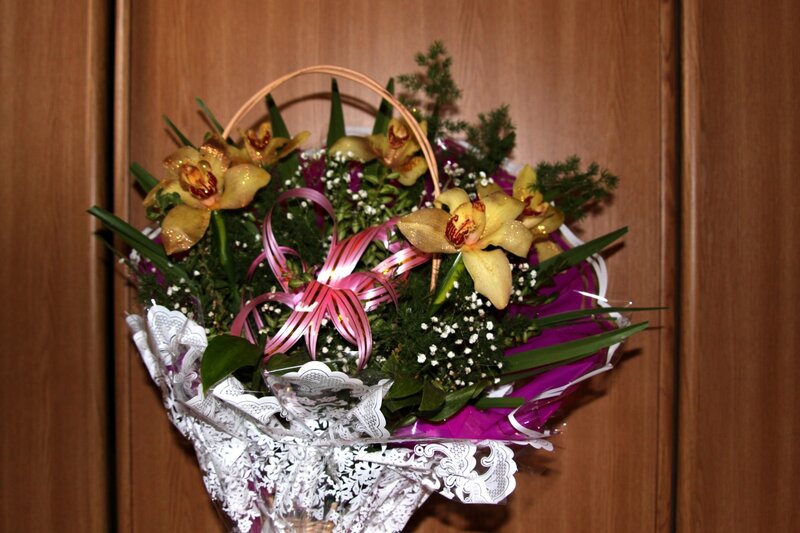 Orchid Bouquet in Basket
