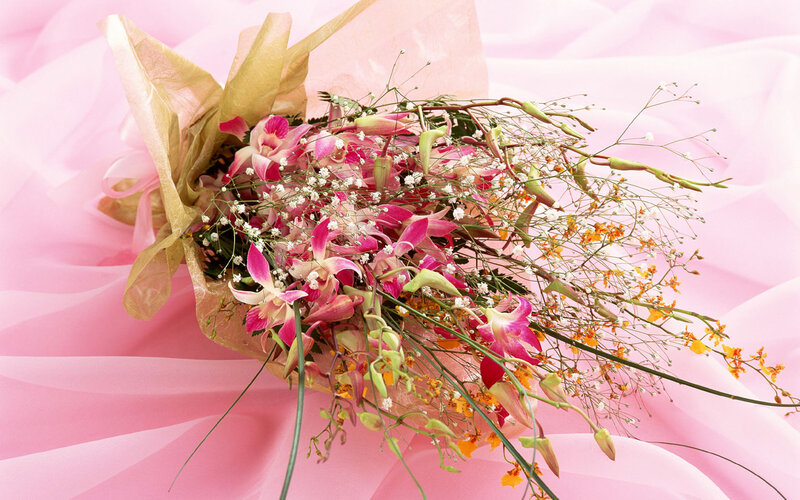 Orchid Bouquet with Baby's Breath