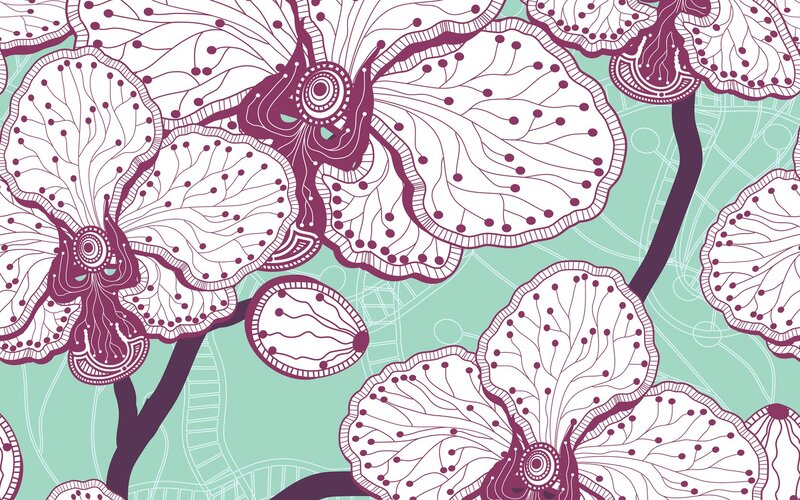 Orchid floral pattern design