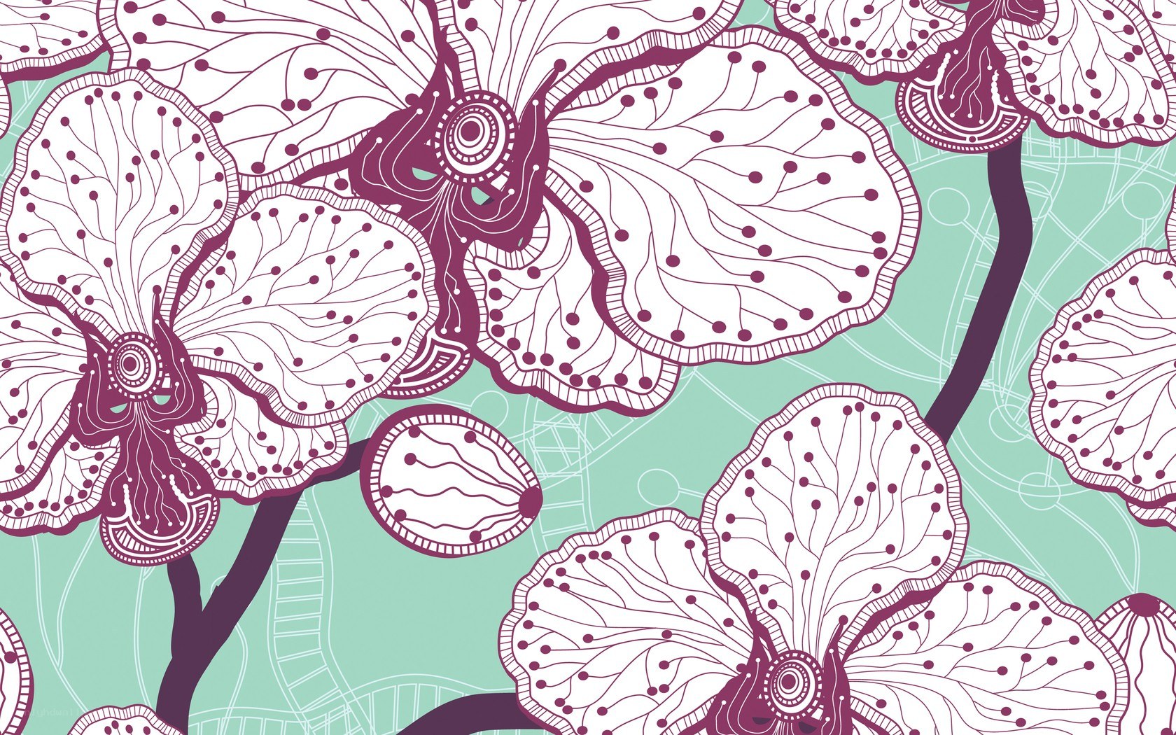 Orchid floral pattern design