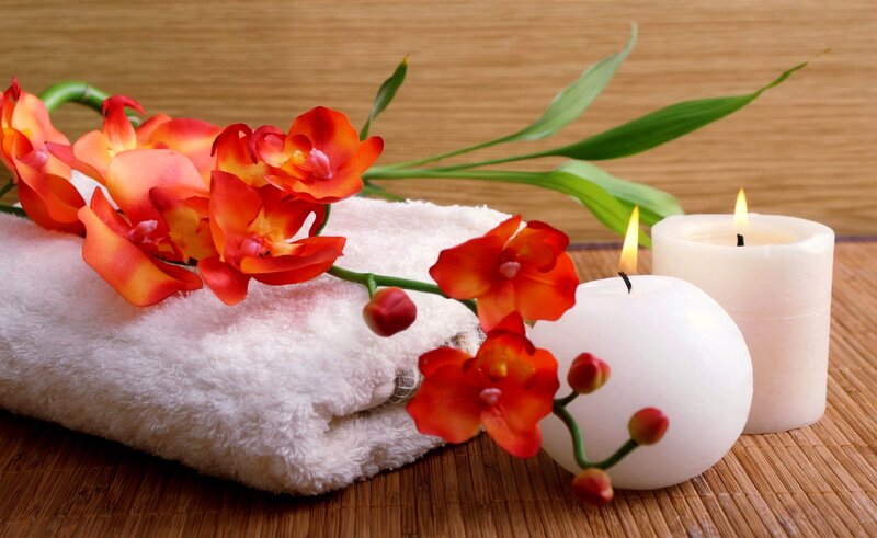 Orchid Flowers and Candles