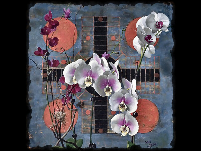 Orchid Flowers on Guitar