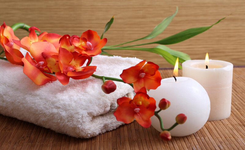 Orchid Flowers on Towel