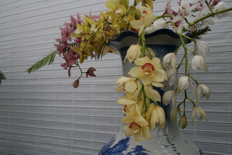 Orchids in a Vase — White