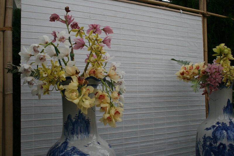 Orchids in Vases — White