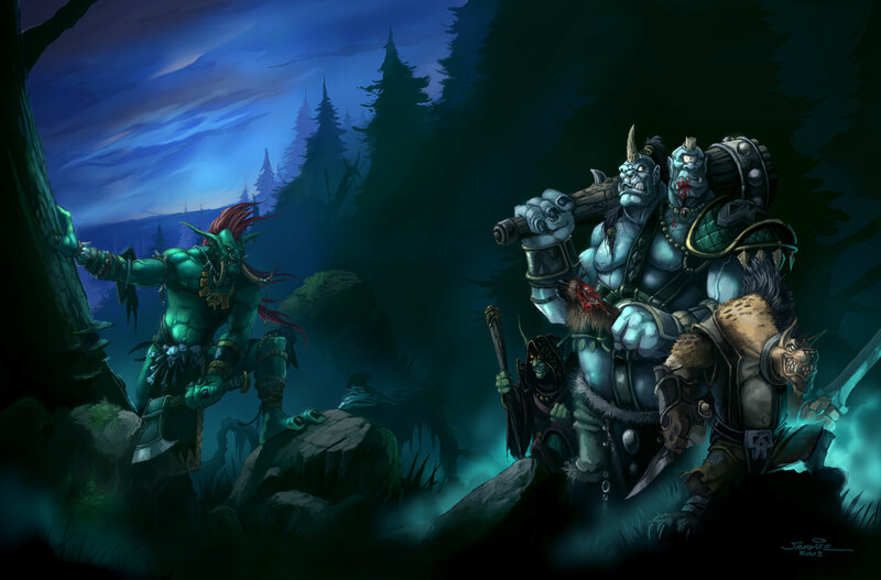 Orcs in a dark forest