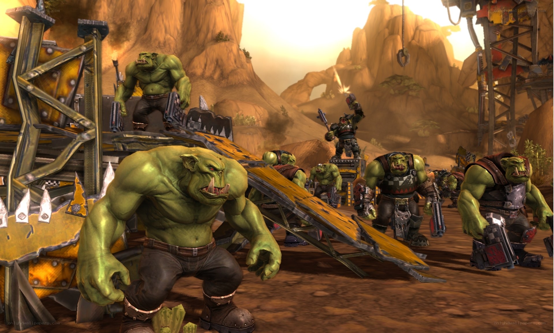 Orcs in a desert camp