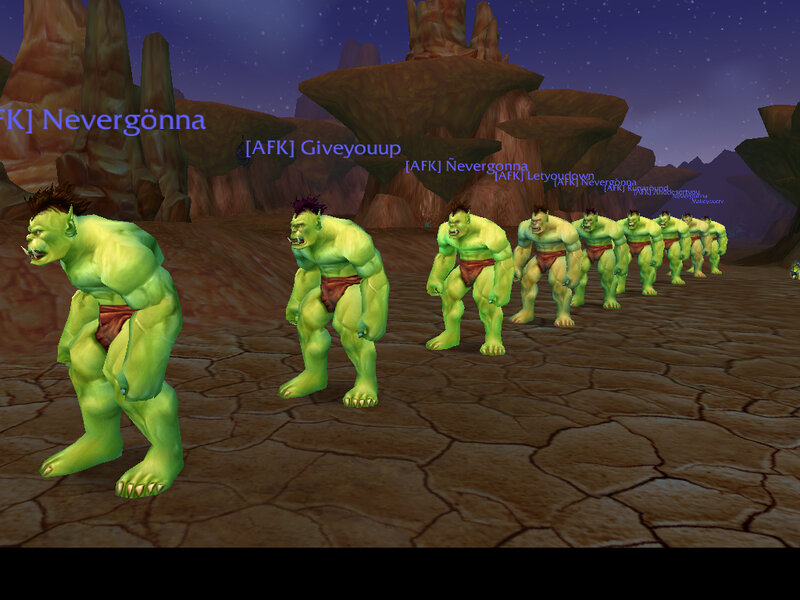 Orcs in a line