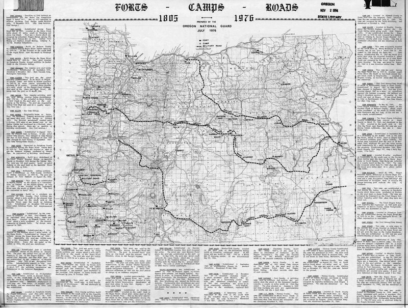 Oregon military history map