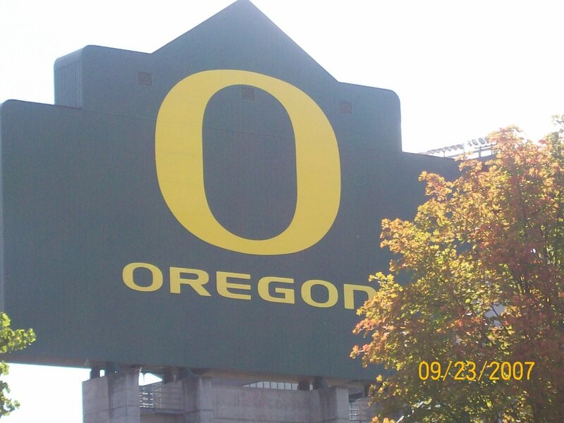 Oregon sign at a stadium