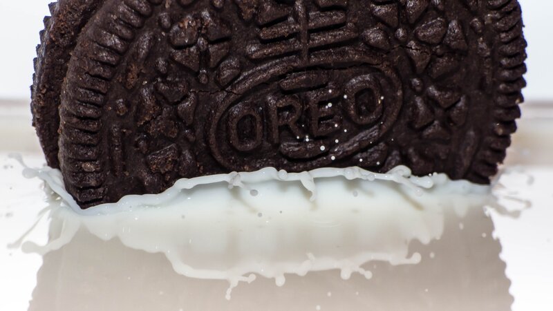 Oreo cookie in milk