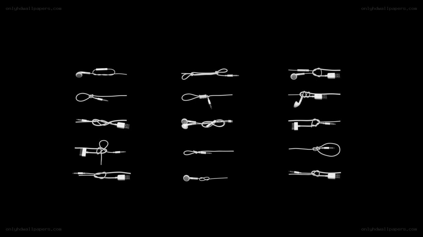 organized cables on black background