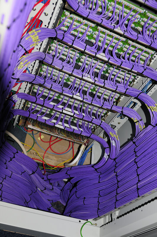 organized network cable rack