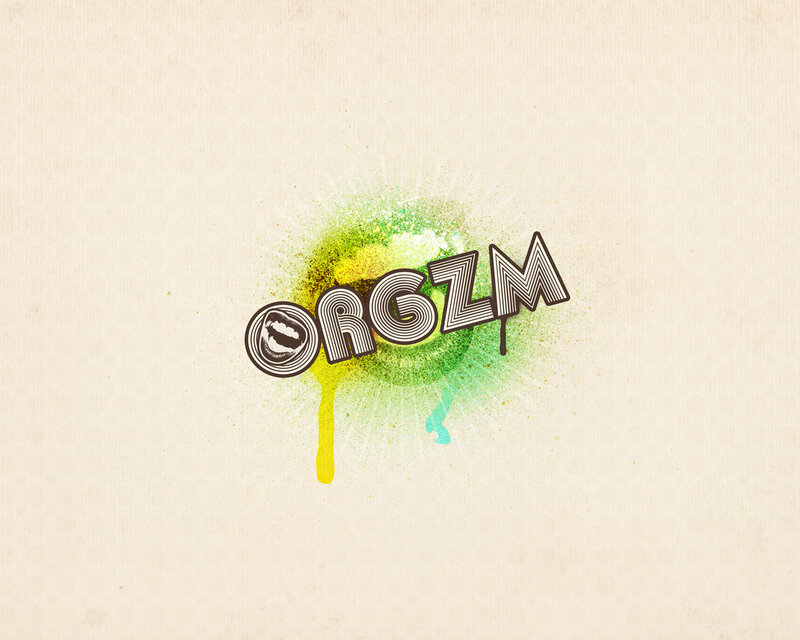 ORGZM logo with paint splatter