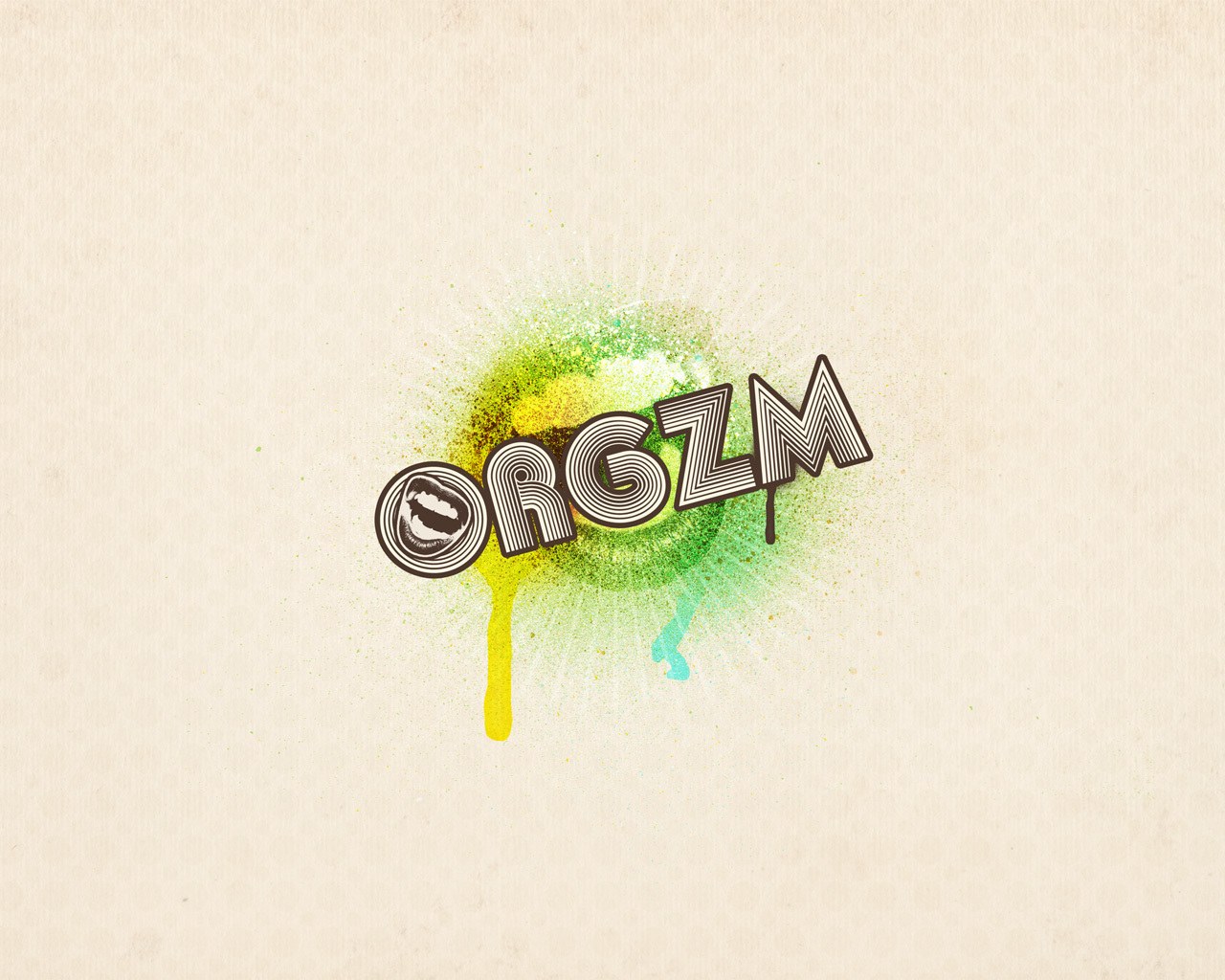 ORGZM logo with paint splatter
