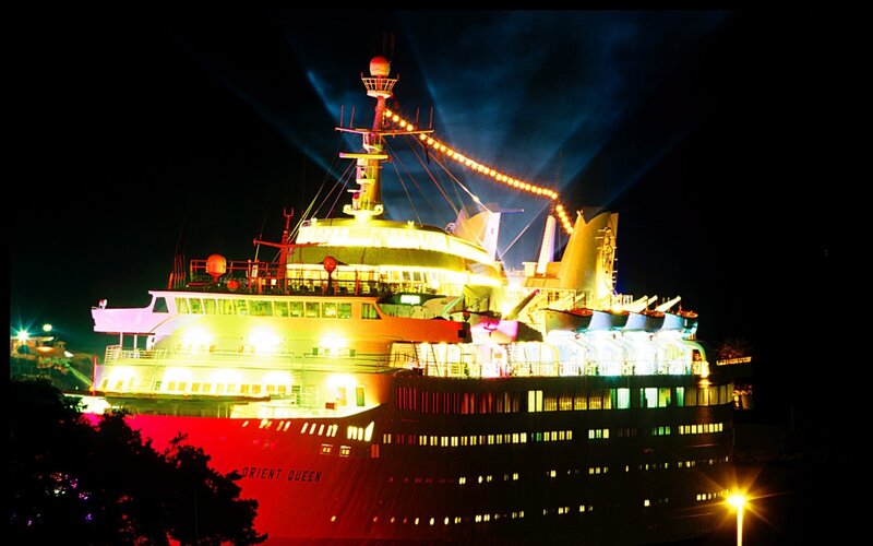 Orient Queen cruise ship at night