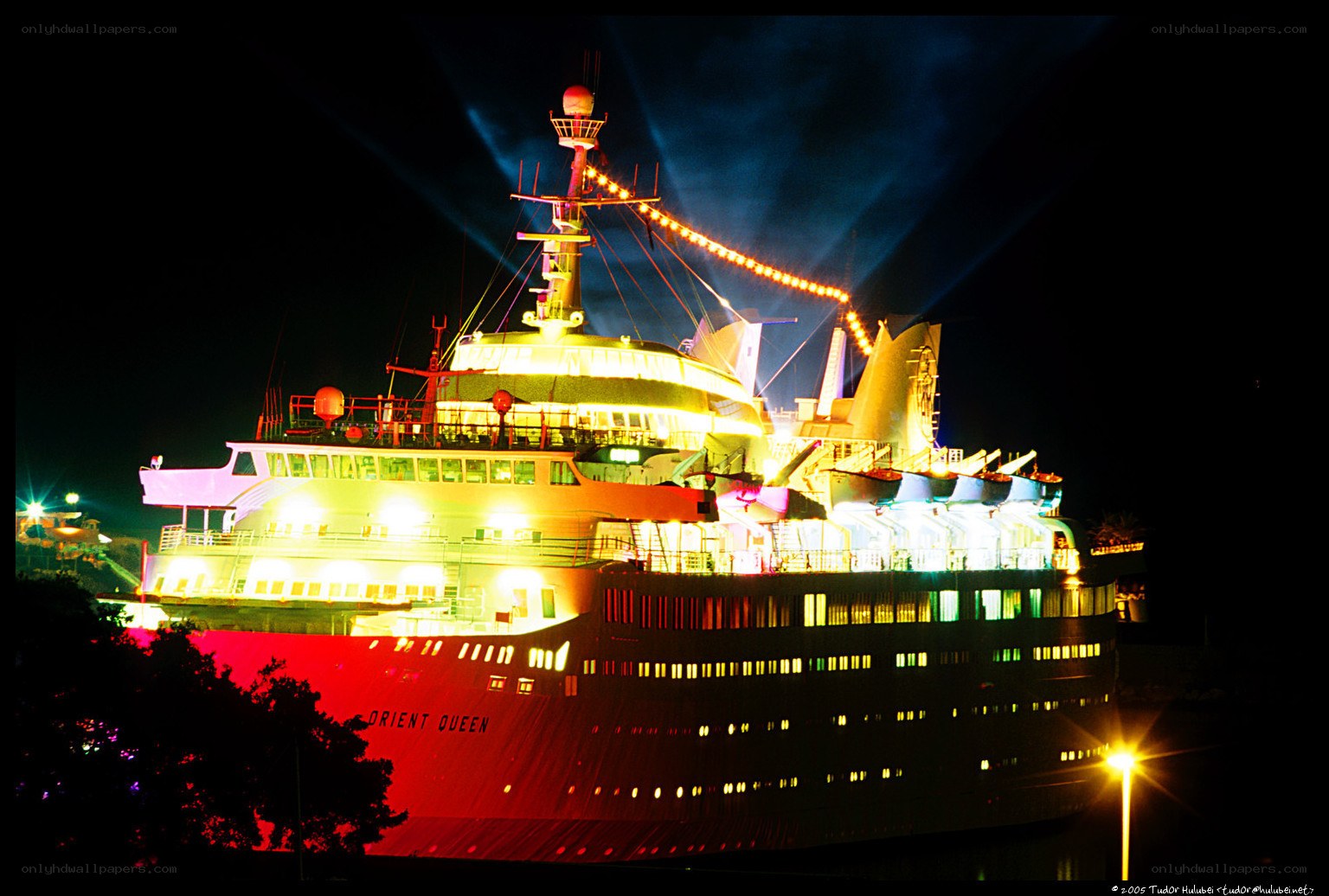 Orient Queen cruise ship at night