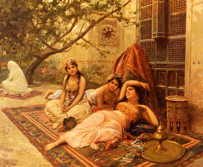 Orientalist garden scene