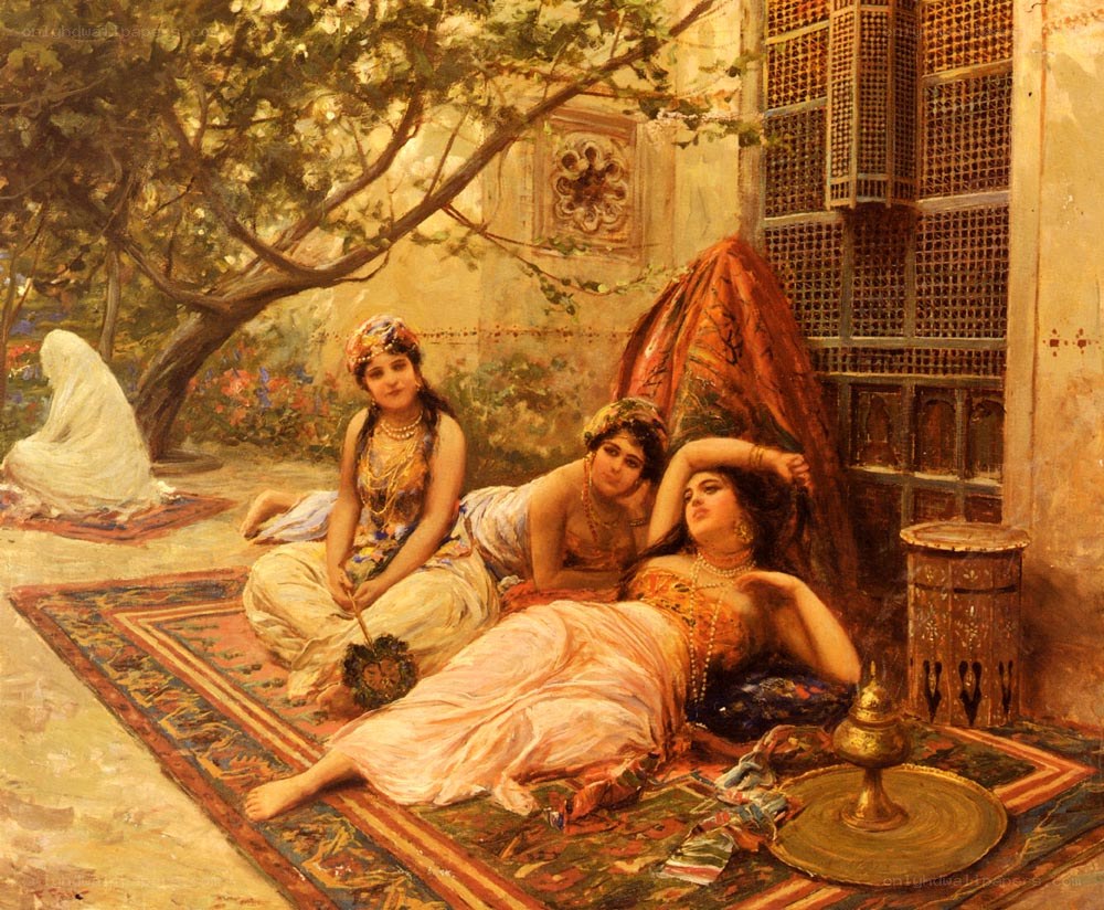Orientalist garden scene