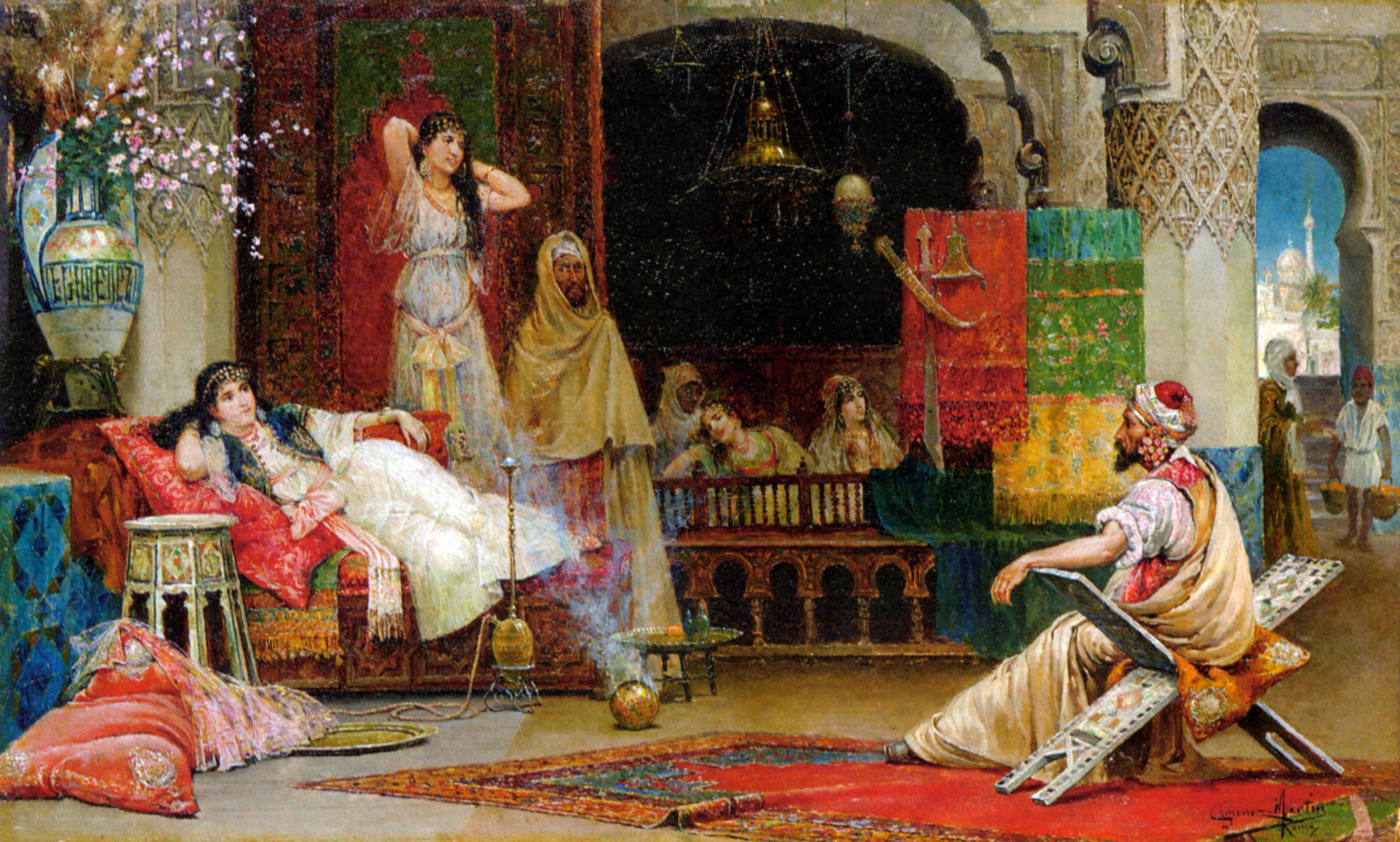 Orientalist harem scene