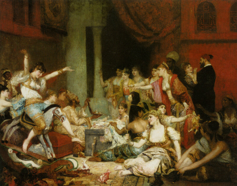Orientalist scene with dancers