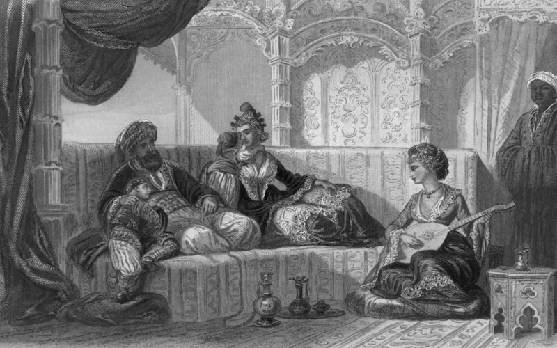 Orientalist scene with musicians