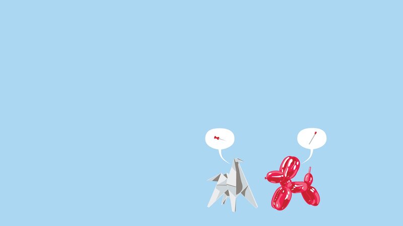 Origami and balloon dog