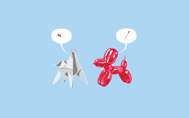 Origami Bird and Balloon Dog