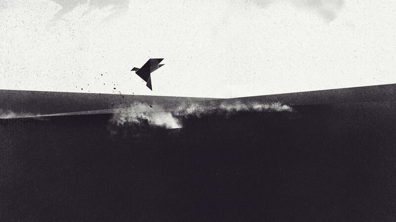Origami Bird Flying — Black