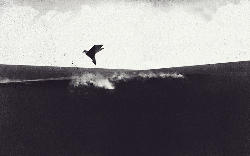 Origami Bird Flying