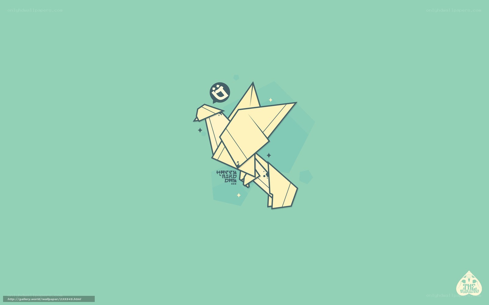Origami bird with speech bubble