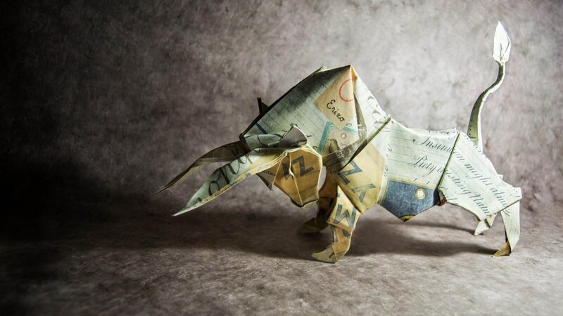 Origami Bull Sculpture
