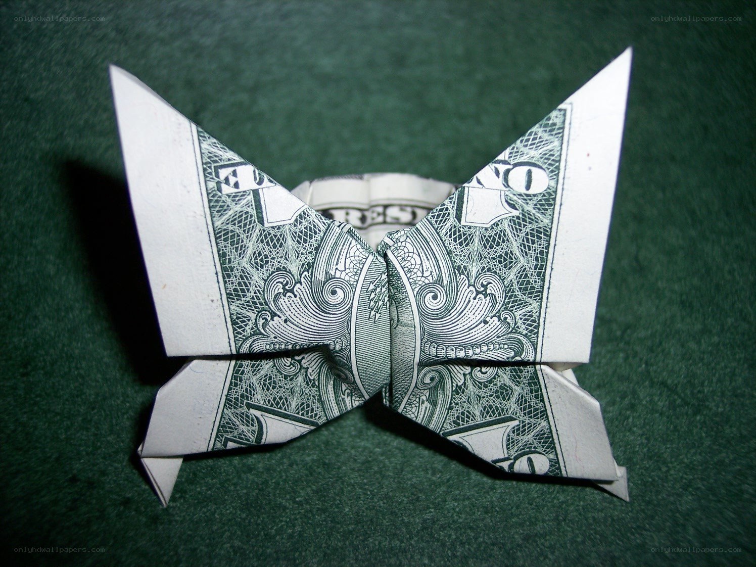 origami butterfly from dollar bill