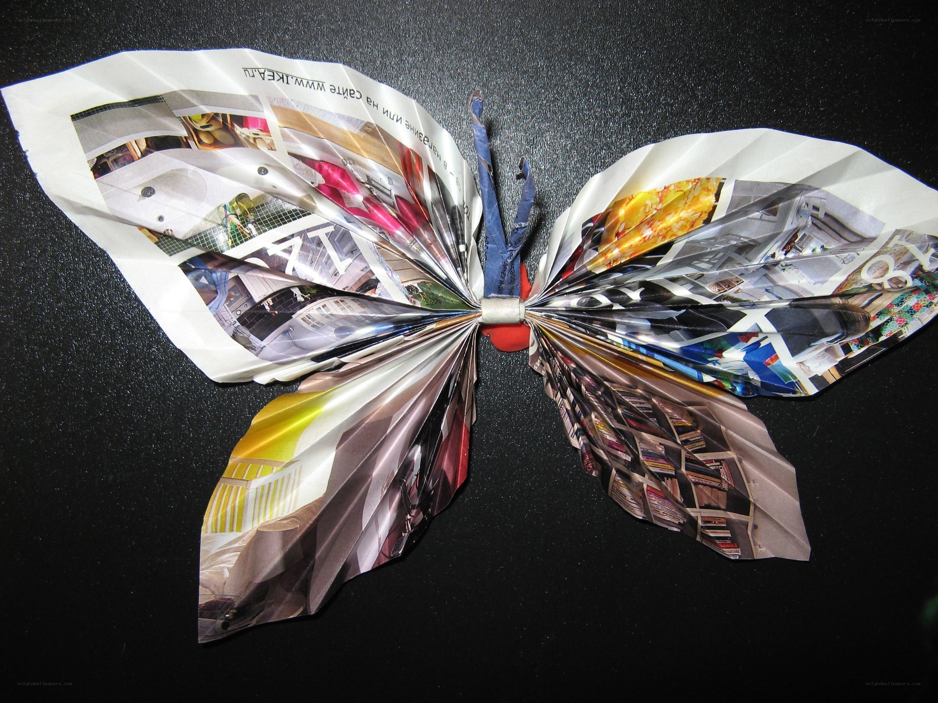origami butterfly from magazine