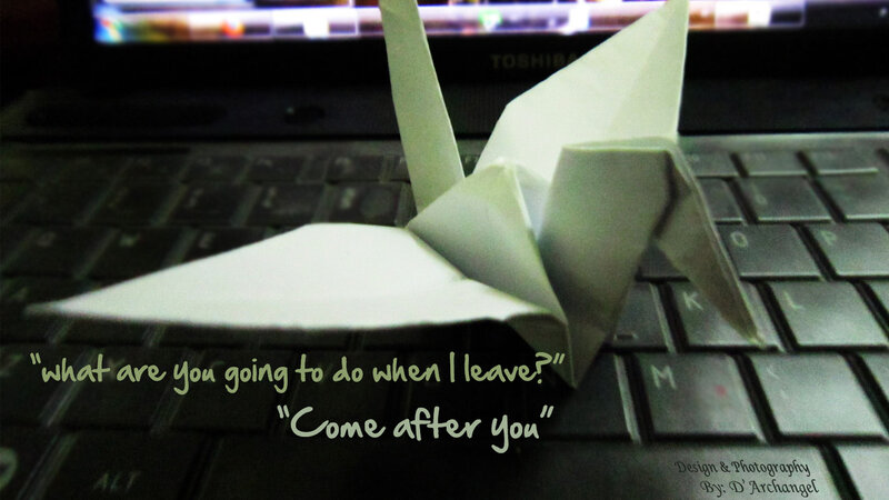 Origami Crane on Keyboard