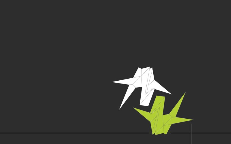 Origami Cranes — Black