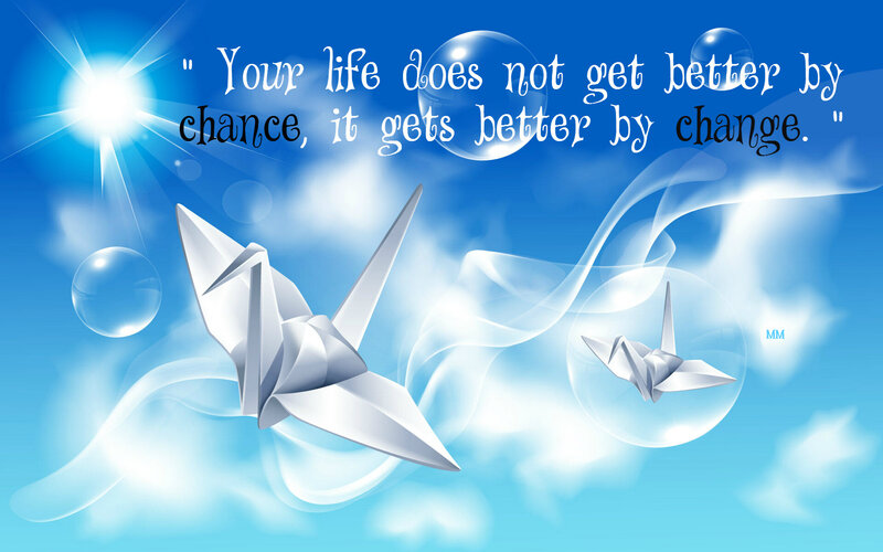 Origami Cranes in Sky — Blue, Serene, Morning
