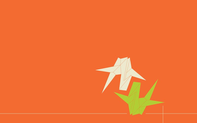 Origami Cranes — Orange