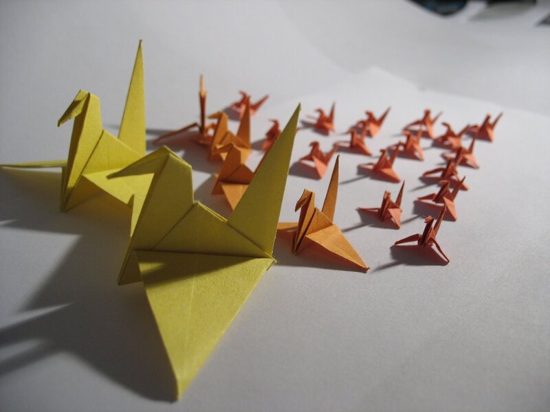 Origami Cranes — Yellow