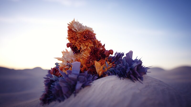 Origami Creature on Sand