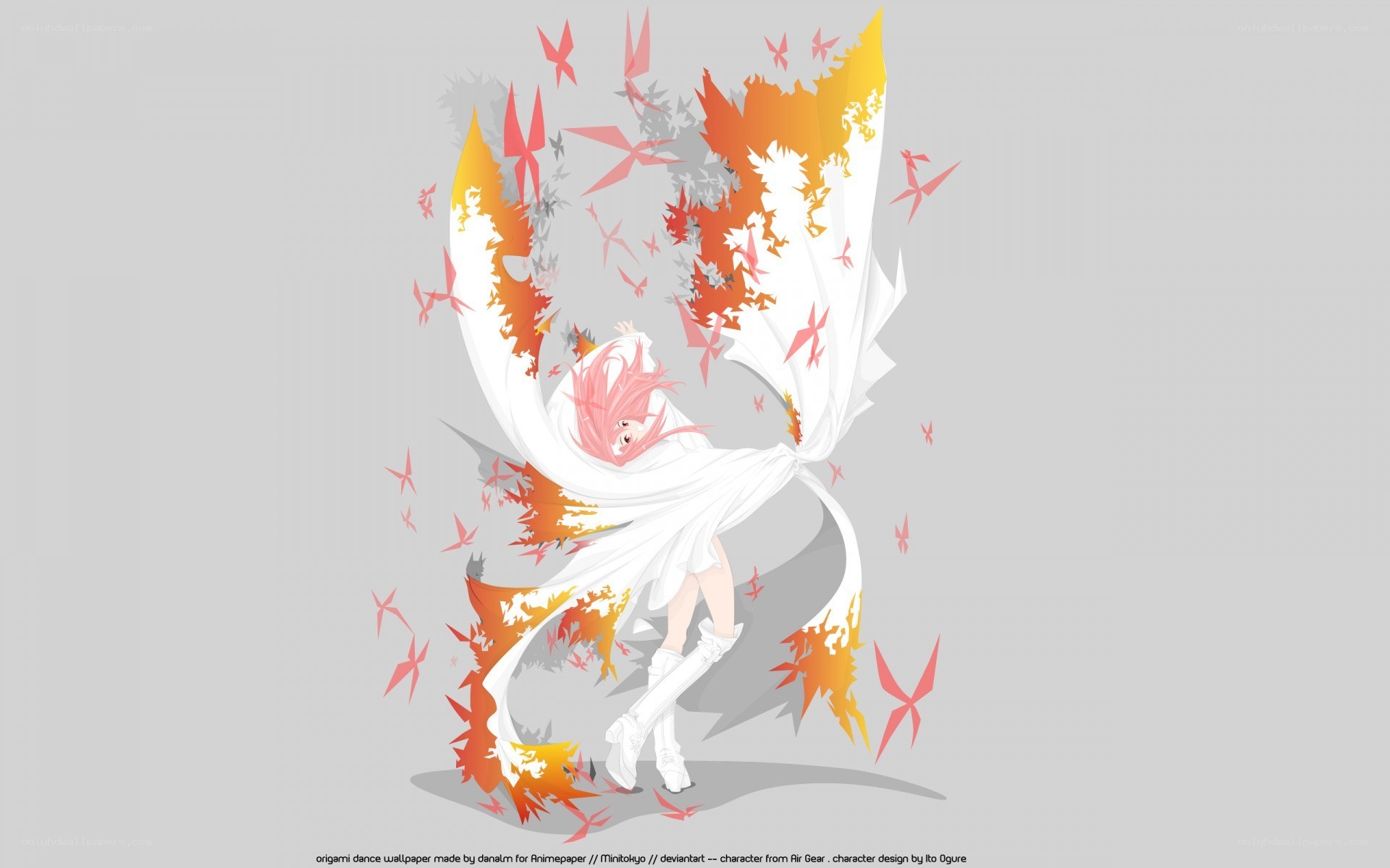 Origami dance character art